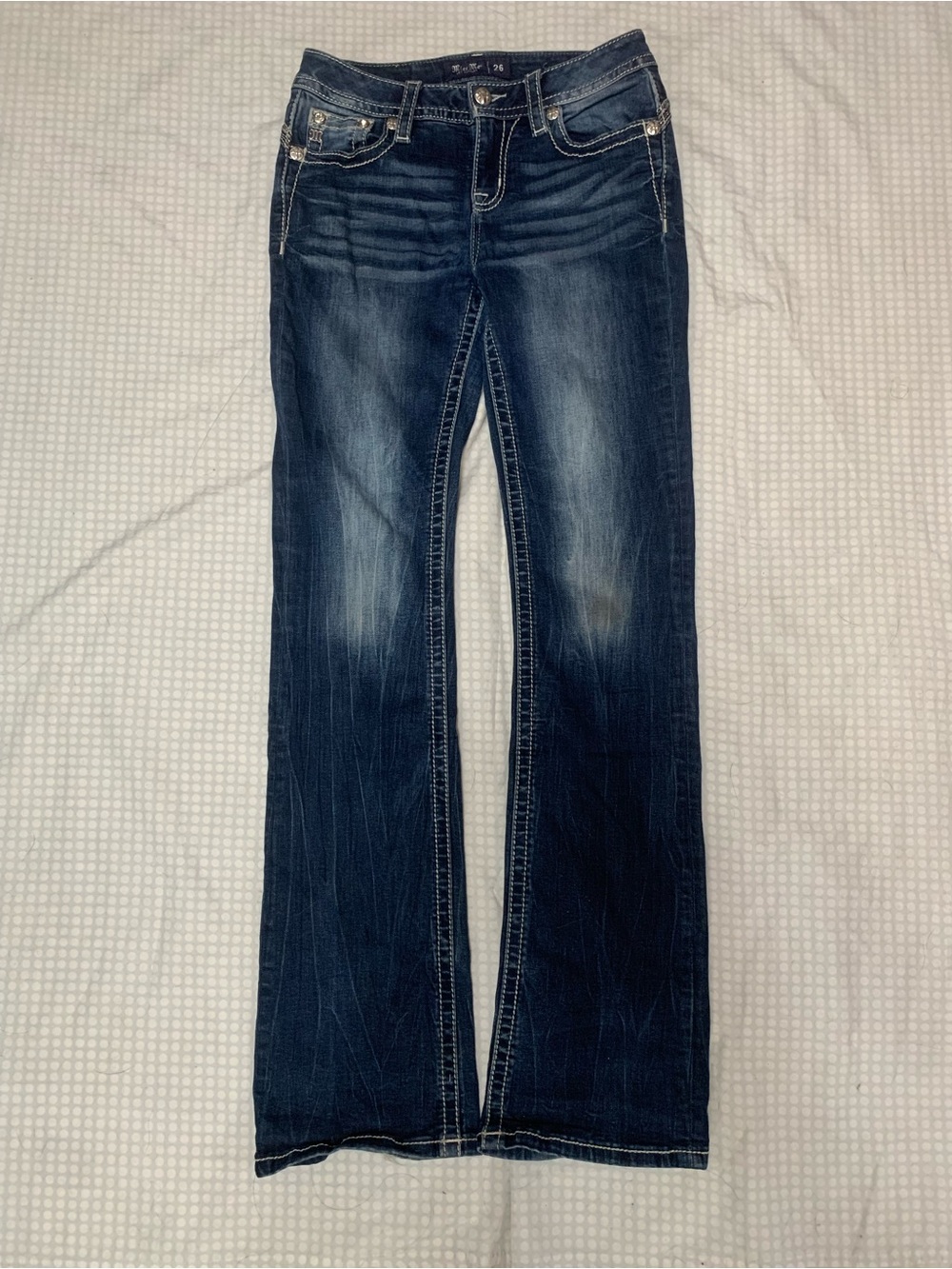 Miss Me Dark Blue Straight-Leg Women's Jeans